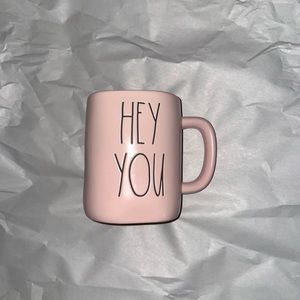 Rae Dunn HEY YOU pink Mug